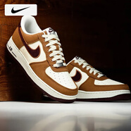 耐克（NIKE）女鞋 25秋季新款AF1空軍一號運動鞋子女時尚大童休閑鞋低幫板鞋女  新上市AF1/淺英國褐/酒紅色/曬圖退10【元】 37.5