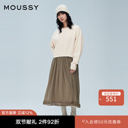 moussy 新品甜美日系風(fēng)拼接衛衣裙連衣裙女028HA980-2181 010白色 均碼 00020/F
