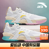 安踏KT3 team｜籃球鞋男秋冬季湯普森防滑減震男戶外實戰(zhàn)比賽運動鞋子 【空域5】純凈白/淺糖黃-4 42.5