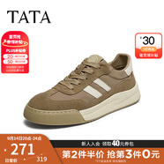 他她（TATA）男士阿甘男鞋復古德訓鞋男運動(dòng)休閑鞋厚底板鞋小白鞋PCB01AM5 QDR01AM4卡其/白 39