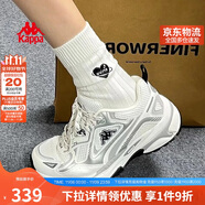 卡帕（Kappa）女鞋運(yùn)動(dòng)跑步鞋子女秋季厚底老爹鞋軟底增高休閑鞋女 奧運(yùn)灰 38