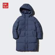 優(yōu)衣庫童裝男童女童羽絨大衣/外套夾克保暖厚衣服473308 69 藏青色 150