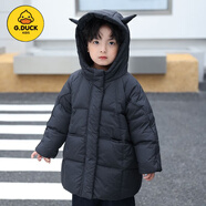 G.DUCKKIDS【特價清倉】兒童羽絨服男寶女寶冬季中長款外套小惡魔新款童裝 黑色 （男女寶） 100