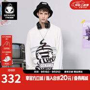 閃電潮牌（GENANX）套頭毛衣冬季嘻哈街頭卡通提花圓領(lǐng)男女同款潮 白色 M