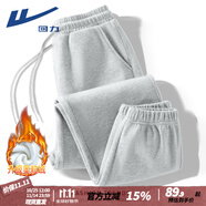 回力奧粒絨橡筋收腳褲女2025年秋冬新款加絨保暖潮流簡約休閑顯瘦褲子 麻灰-純色 【加絨】 2XL 【七天無理由】