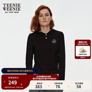 Teenie Weenie【美雅碧抗菌】小熊秋季長(zhǎng)袖T恤休閑紅色帽衫上衣女 黑色 S (160)