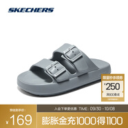 斯凱奇（Skechers）2025夏季新品男同款運動(dòng)拖鞋輕便透氣美國碼舒適 灰色/GRY 46
