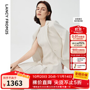 朗姿三醋酸Basic衣櫥白色女士小西裝外套夏新款西服明星同款 米白色2 XL