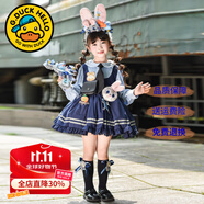 G.DUCKKIDS洛麗塔公主裙女童連衣裙夏季朱迪兒童裙子兔子警官生日蓬蓬裙春秋 2820【春秋款】裙子+領帶包包腰帶兔子 120 尺碼5~6歲【110-120cm】