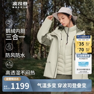 波司登三合一鵝絨沖鋒衣羽絨服男女同款防風(fēng)防水外套B30132420