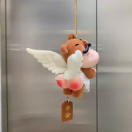 爆款實心光屁屁洗澡蠟筆小新浴室擺件可愛家居車載潮玩手辦禮物 天使屁屁熊掛件掛繩+平安符+翅膀