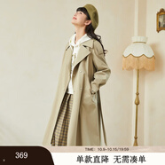 紫涵（ZIHAN）雙排扣中長(zhǎng)款風(fēng)衣女H型簡(jiǎn)約通勤氣質(zhì)大衣金屬扣 卡其綠 L