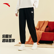 安踏加絨保暖運動(dòng)長(cháng)褲女士冬季新款針織褲子休閑百搭束腳衛褲