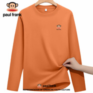 大嘴猴（paul frank）潮牌精梳純棉重磅長(cháng)袖T恤男女同款春秋新款 210g純棉重磅長(cháng)袖T恤【橘色#經(jīng)典小猴頭】 S 建議體重：80-105斤
