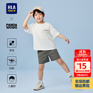 海瀾之家短袖T恤男女童25新款panda wowo熊貓短袖夏季HNTKW2J011A 漂白花紋29 130/64
