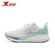 特步（XTEP）跑鞋男女2024秋季新款回彈減震跑步鞋舒適慢跑運(yùn)動(dòng)鞋男 帆白/熒光淺青綠 41