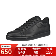 愛步（ECCO）板鞋男鞋休閑鞋春夏新款牛皮板鞋521304 51052-黑色 39