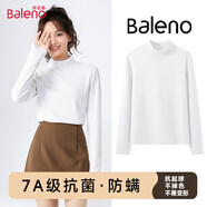 班尼路（Baleno）半高領(lǐng)磨毛薄絨修身打底衫女2025秋冬季新款親膚舒適保暖內搭上衣
