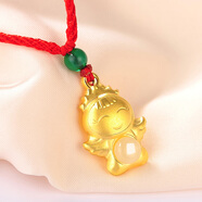 蒂蔻（Tico）守護(hù)天使金鑲玉吊墜項鏈寶寶款鑲嵌和田玉掛墜周歲禮物送嬰兒