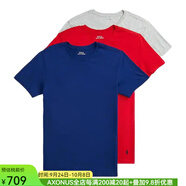 Polo Ralph LaurenT恤男裝男士春夏季棉短袖奢侈品精梳棉3件套裝上衣半截袖名牌禮物 灰/紅/藍色 國際品牌t恤進(jìn)口 S （胸圍86-94厘米）