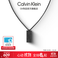 Calvin Klein  CK官方正品 小方塊男女項鏈 生日情人節(jié)禮物吊墜男 情侶款項鏈 黑色