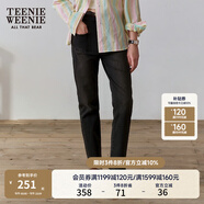 Teenie Weenie小熊復(fù)古牛仔褲長褲小腳褲黑色高腰簡約風(fēng)鉛筆褲女士 黑色 S (160)