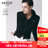 艾諾絲雅詩(shī)【商場(chǎng)同款】2025春秋新款修身顯瘦立領(lǐng)針織衛衣短外套女40211075 黑色 M