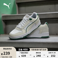 彪馬（PUMA）經(jīng)典復(fù)古熊貓配色休閑板鞋男女百搭運動鞋REBOUND 386373 白-灰色-深綠色-金色-11 43