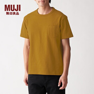 無(wú)印良品 MUJI 男式 粗棉線(xiàn) 天竺編織 口袋短袖T恤 ABA05A0S 橙色 S
