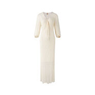 Haze法式優(yōu)雅素縷鉤花燈籠袖V領(lǐng)氣質(zhì)收腰顯瘦魚(yú)尾洋裝女夏 云朵白 S S