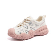 駱駝丑萌鞋2025秋季新款女鞋戶(hù)外徒步鞋登山鞋加絨運動(dòng)鞋休閑鞋 l25a076115米/銀/粉(四季款升級版雙層底 44