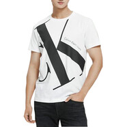 CALVIN KLEIN JEANS經(jīng)典CK短袖T恤男裝夏季大LOGO印花休閑上衣同款白色透氣體恤 白色1(收藏后拍下優(yōu)先發(fā)貨) S 建議100~115斤左右