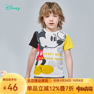 迪士尼寶寶（Disney Baby）迪士尼童裝兒童T恤米奇米妮印花圓領(lǐng)短袖T恤純棉 男童本白(S1718) 5歲/身高120cm