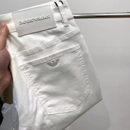 EMPORIO ARMANI阿瑪尼品牌新塘牛仔褲男士四季新款黑白色高端彈力修身小腳歐貨 長(cháng)褲白色-6188AJJH 薄款 34