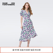 Diane von Furstenberg[博主同款]DVF2025秋季新款V領短袖植物印花度假茶歇裙DS2T035 FRSBD XS / 2