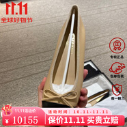 香奈兒（Chanel）女鞋平底鞋芭蕾舞鞋精致單鞋一腳蹬時尚潮流百搭禮物 卡其色 34
