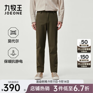 九牧王（JOEONE）【易打理 柔軟舒適】休閑褲男褲舒適經(jīng)典款透氣百搭褲子 媚茶色+合體版+TP1E50533（秋款） 33 碼175/82A(2.52)尺84cm