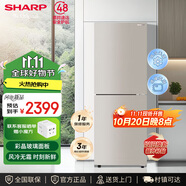 SHARP夏普冰箱 雙開兩門風冷無霜租房小型家用小型電冰箱 大冷凍 鈑金面板 無邊框懸浮設計冰箱以舊換新 246升(高1743mm寬545mm深644mm)