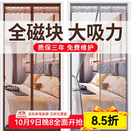 鐘愛一生防蚊門簾防蚊子磁性軟門簾磁吸紗窗網(wǎng)隔斷窗紗簾夏季大門紗門網(wǎng)紗 加密 條紋咖色 含魔術貼+泡釘 寬90*高210cm