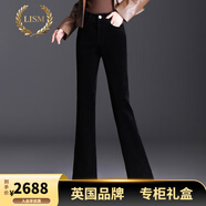 LISM【商場(chǎng)同款】高檔休閑微喇褲子女長(cháng)褲燈芯絨高腰加絨寬松條絨褲顯 FZ  11黑色（單褲） 27 二尺