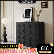 冠私（Guansi）復古卡門(mén)柜小戶(hù)型客廳家用臥室斗柜中古風(fēng)收納柜實(shí)木置物柜電視柜 黑色卡門(mén)柜*1