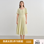 獨束大碼女裝【線雕裙】歐若風(fēng)氣質(zhì)連衣裙2025新款時尚顯瘦吊帶裙 青檸綠-短袖款 XL （尺碼：3）