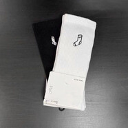 NBA CARES-Nike耐ke兩雙裝勾勾刺繡襪子長(cháng)籃球襪加厚毛巾男女運動(dòng)襪高筒襪 耐克耐克黑+米白兩色毛巾底2雙 耐克耐克38-42碼