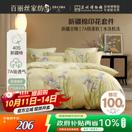 百麗絲水星家紡出品四件套100%新疆棉純棉床單被套床上四件套床上用品全套雙人1.8米床