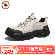 駱駝網(wǎng)面戶外登山鞋透氣休閑徒步鞋耐磨運動男鞋 P15A342008米白/黑43