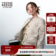 Teenie Weenie【趙露思同款】小熊女裝舒適輕薄短款弧形圓領(lǐng)羽絨服 灰色 S (160)