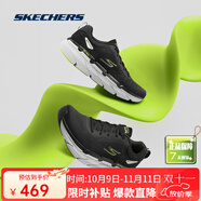 斯凱奇（Skechers）男士跑步鞋星邁系列舒適科技網(wǎng)面休閑鞋輕便高彈緩震運動(dòng)鞋 BKLM黑色/檸檬色 42
