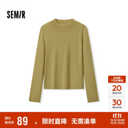 森馬（Semir）森馬美利奴純色羊毛衫女24冬新款半高領(lǐng)打底衫可機(jī)洗109724107001