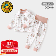 G.DUCKKIDS兒童純棉秋衣秋褲寶寶內(nèi)衣套裝嬰幼兒護(hù)肚睡衣高腰女童分體家居服 松鼠茜茜 【純棉 7A】 80 cm (開肩扣)