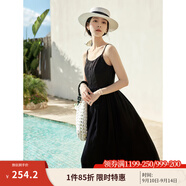 茵曼（INMAN）章若楠同款歐若風天絲薄開衫女裝襯衫2025夏季新品長袖襯衣 吊帶裙黑色-18322336 S